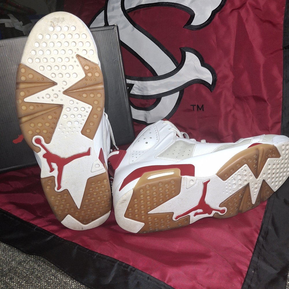  Nike Air Jordan VI 6 Retro Alternate White Grey Red - Picture 7 of 9